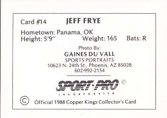 1988 Sport Pro Copper Kings