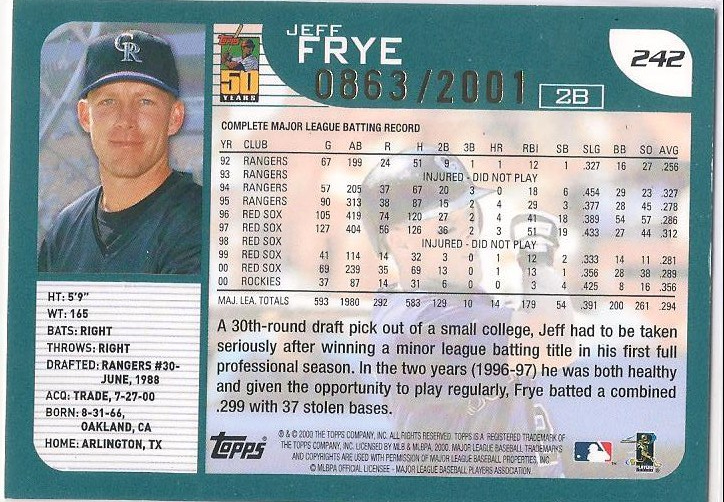 2001 Topps Gold