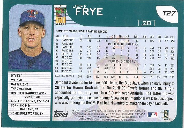 2001 Topps Traded
