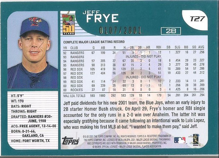 2001 Topps Traded Gold