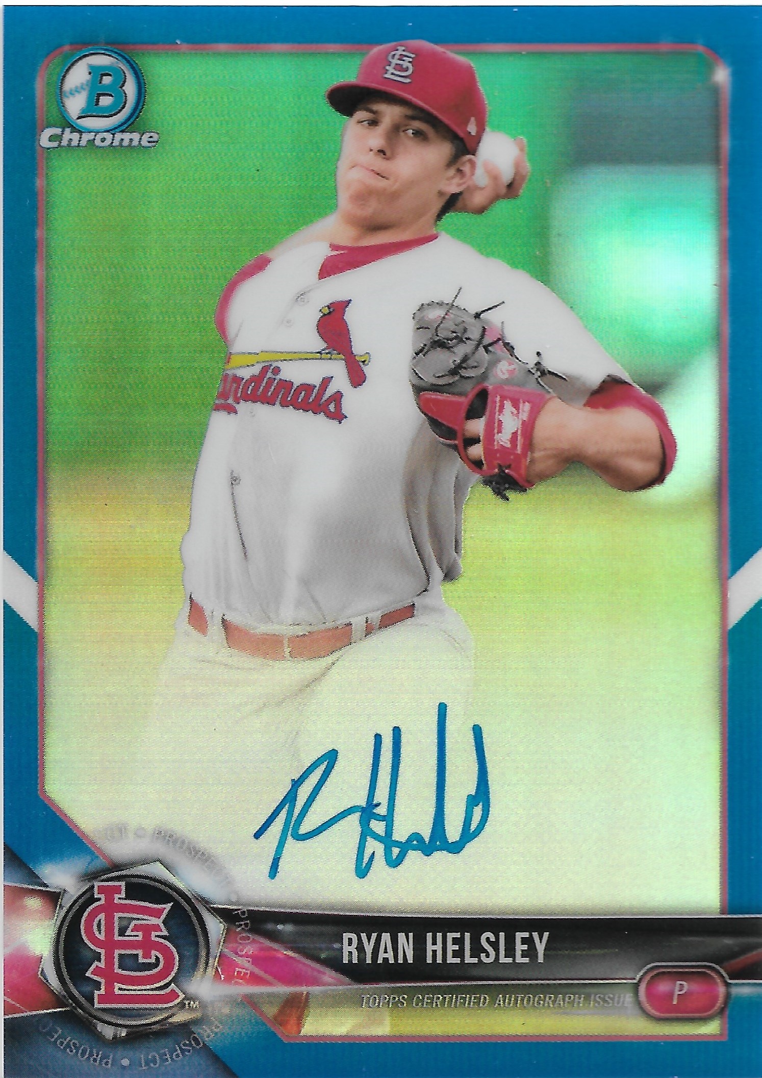 2018 Bowman Chrome Prospects Blue Refractor Autograph /150