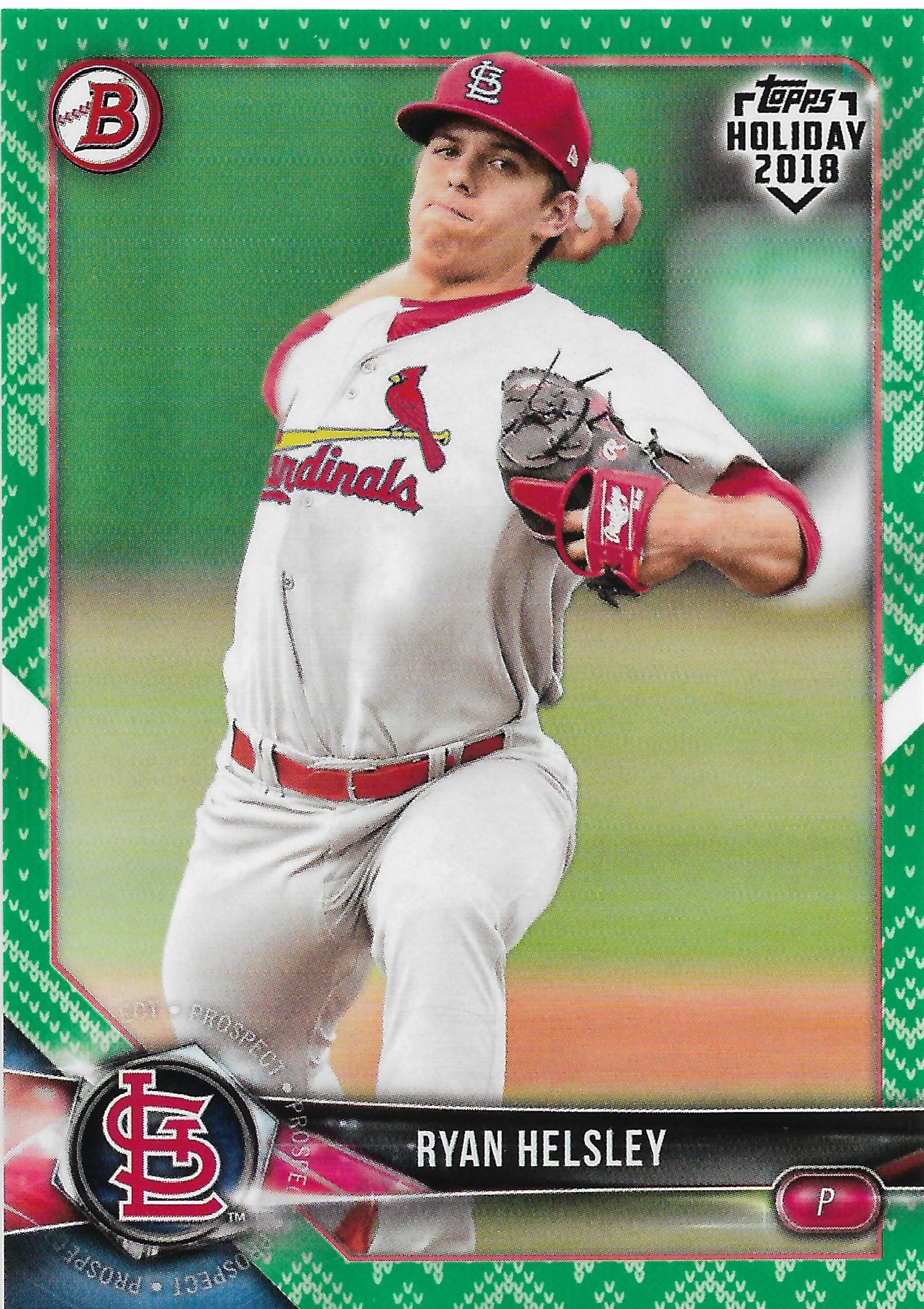 2018 Topps Bowman Holiday Green Festive /99