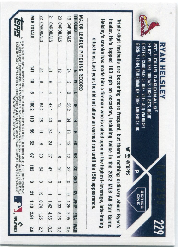 2023 Topps Orange Foilboard /299